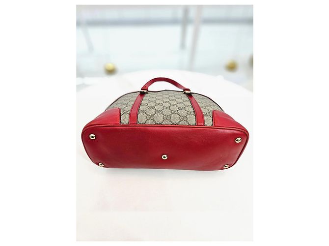Gucci Borsa a secchiello e borsa a spalla in tela GG Supreme Rosso - vista 16