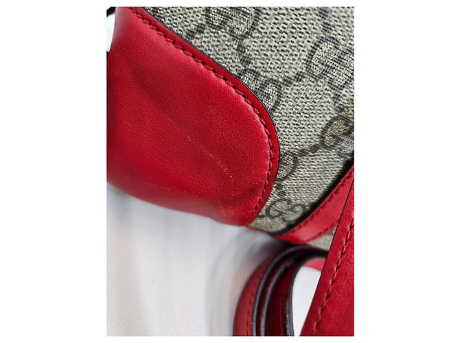 Gucci Borsa a secchiello e borsa a spalla in tela GG Supreme Rosso - vista 18