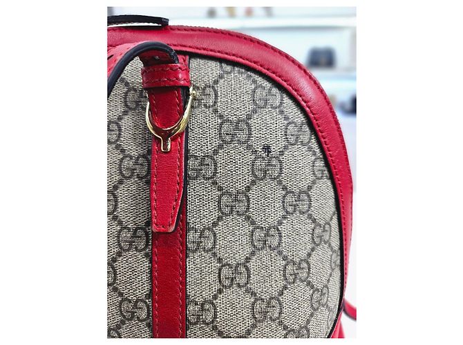 Gucci Borsa a secchiello e borsa a spalla in tela GG Supreme Rosso - vista 21