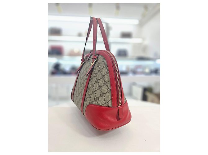Gucci Borsa a secchiello e borsa a spalla in tela GG Supreme Rosso - vista 3