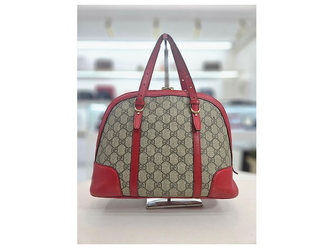 Gucci Borsa a secchiello e borsa a spalla in tela GG Supreme Rosso - vista 5