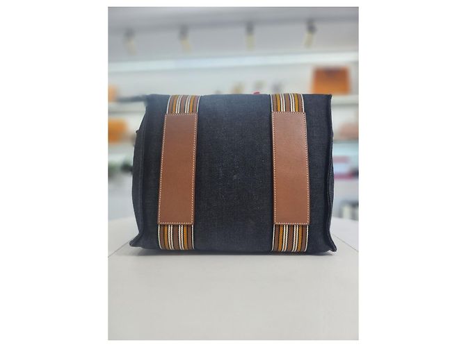 Loro Piana Borsa tote a righe per valigia Blu - vista 14