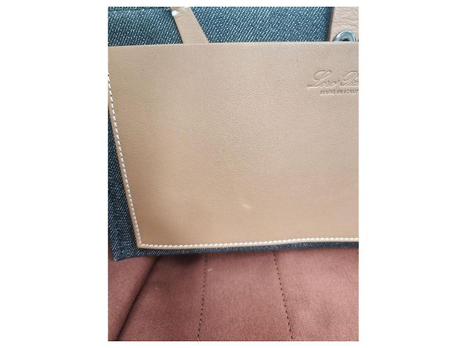 Loro Piana Borsa tote a righe per valigia Blu - vista 17