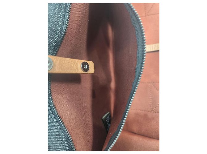 Loro Piana Borsa tote a righe per valigia Blu - vista 20
