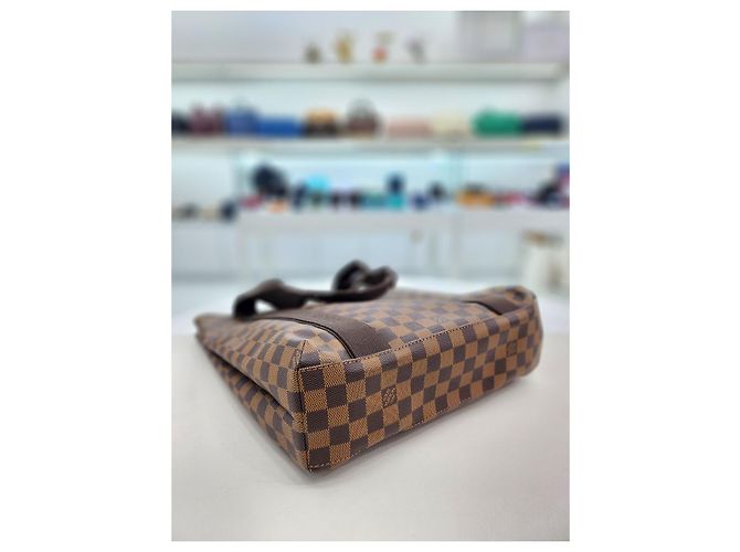 Louis Vuitton Borsa Tote Bourgeois Damier Ebene Marrone - vista 15