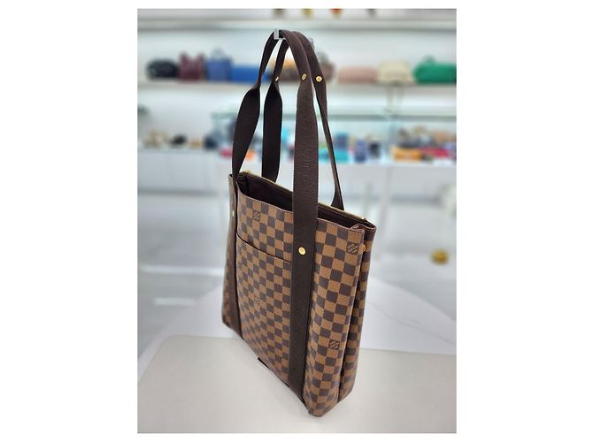Louis Vuitton Borsa Tote Bourgeois Damier Ebene Marrone - vista 4