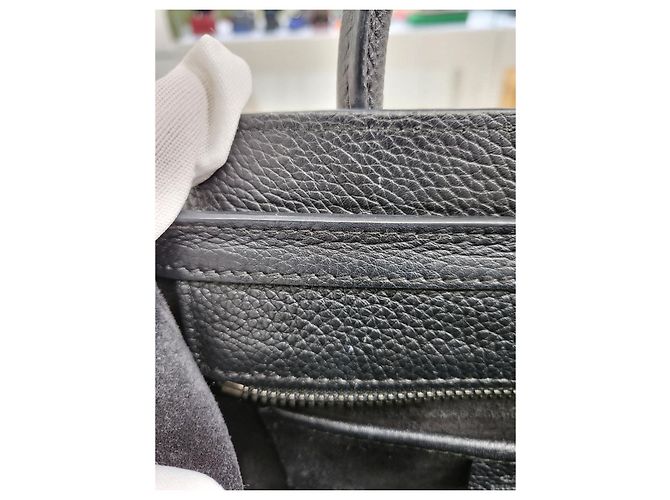 Luggage Céline Borsa a spalla in pelle di vitello Nano Drum Nero - vista 18