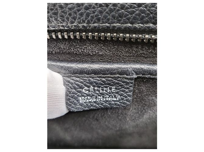 Luggage Céline Borsa a spalla in pelle di vitello Nano Drum Nero - vista 20