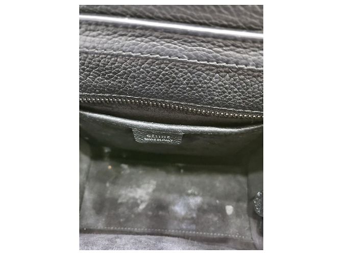 Luggage Céline Borsa a spalla in pelle di vitello Nano Drum Nero - vista 22
