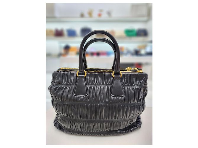 Tote Prada Napa Gofer Tragetasche Schwarz - Ansicht 13