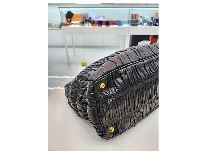 Tote Prada Napa Gofer Tragetasche Schwarz - Ansicht 15