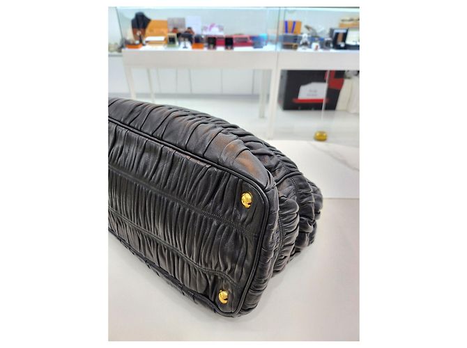 Tote Prada Napa Gofer Tragetasche Schwarz - Ansicht 16