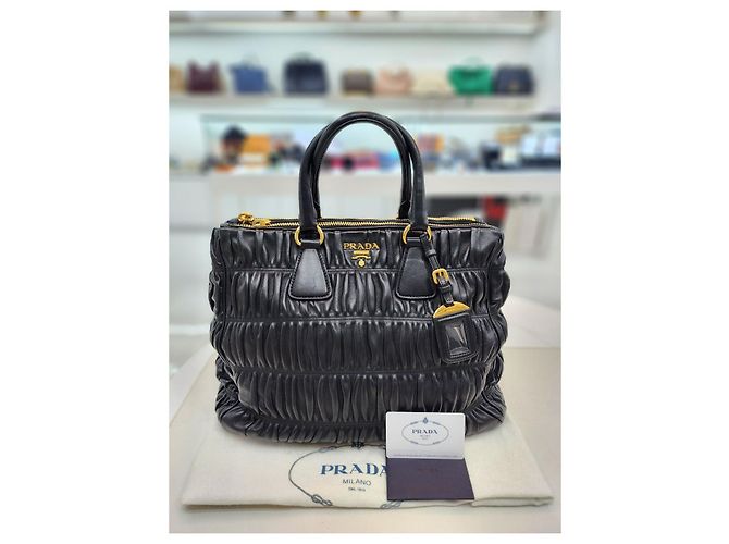 Tote Prada Napa Gofer Tragetasche Schwarz - Ansicht 2