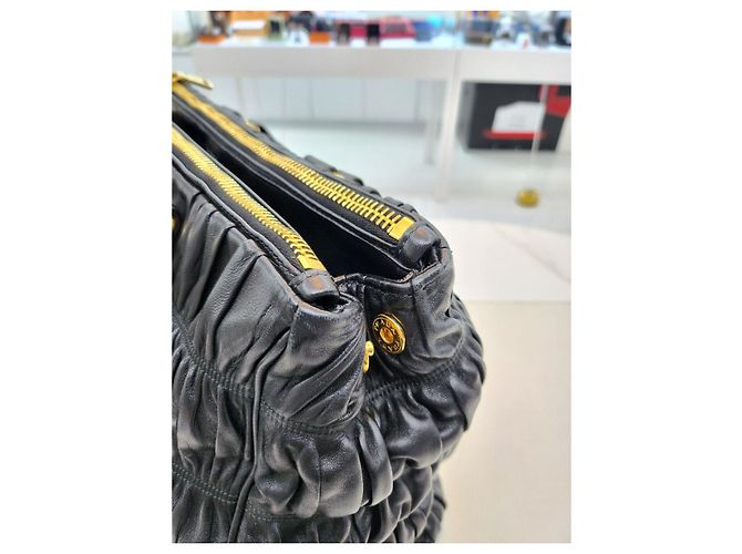 Tote Prada Napa Gofer Tragetasche Schwarz - Ansicht 22