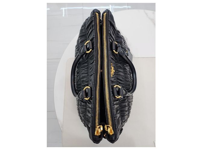 Tote Prada Napa Gofer Tragetasche Schwarz - Ansicht 3