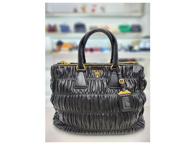 Tote Prada Napa Gofer Tragetasche Schwarz - Ansicht 9