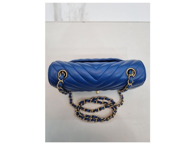 Chanel Borsa a tracolla mini catena dorata classica Blu - vista 3