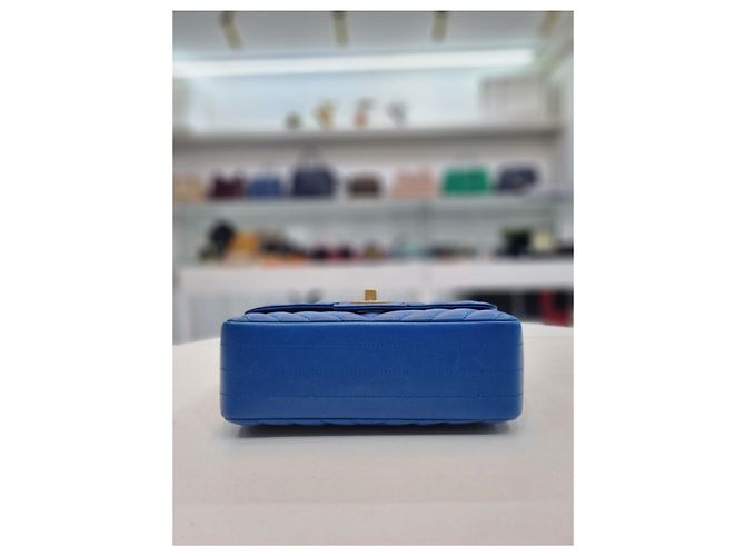Chanel Borsa a tracolla mini catena dorata classica Blu - vista 7