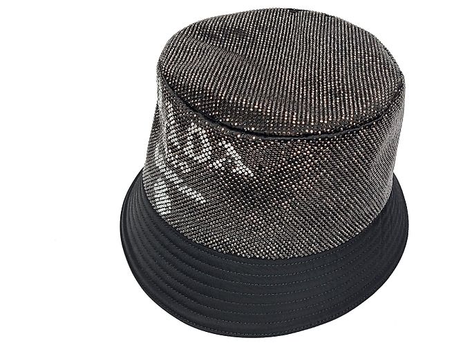 Prada Cappello bucket in nylon con borchie Nero - vista 2