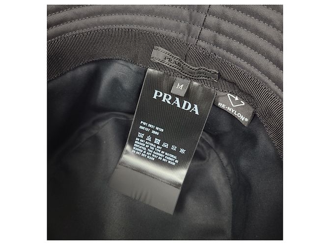 Prada Cappello bucket in nylon con borchie Nero - vista 5