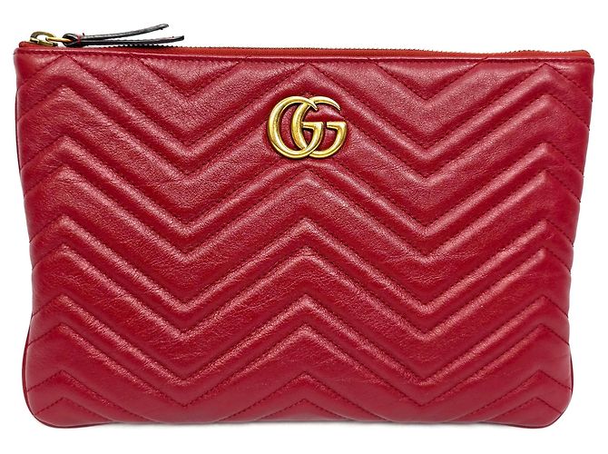 Gucci Borsa Clutch Marmont Matelassé Rosso - vista 2