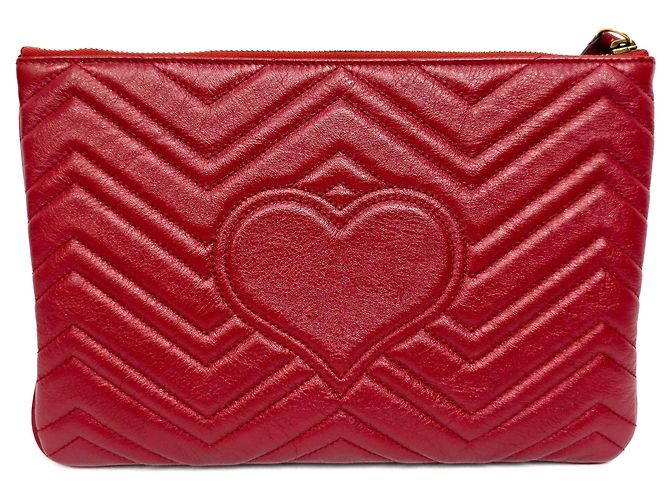 Gucci Borsa Clutch Marmont Matelassé Rosso - vista 3