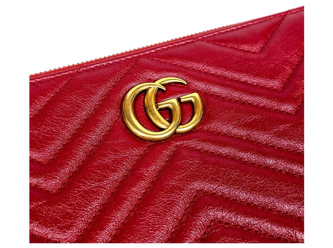Gucci Borsa Clutch Marmont Matelassé Rosso - vista 4
