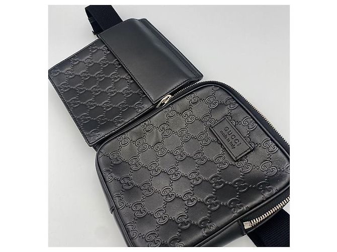 Gucci Borsa a Cintura Sima Signature Nera Nero - vista 5