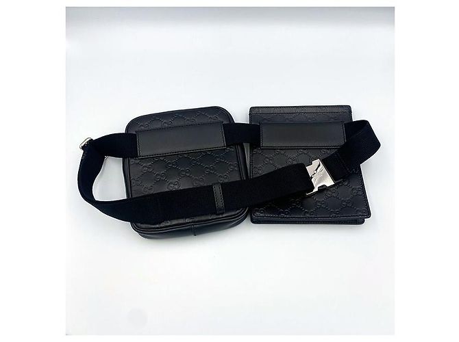 Gucci Borsa a Cintura Sima Signature Nera Nero - vista 7