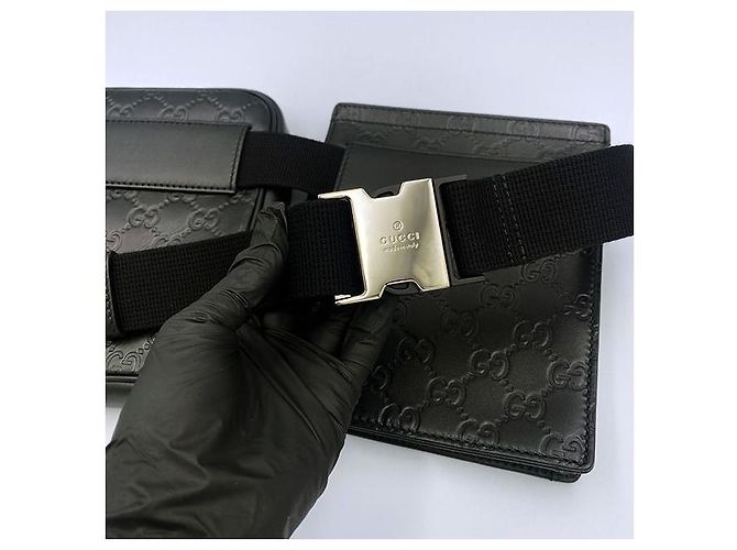 Gucci Borsa a Cintura Sima Signature Nera Nero - vista 8
