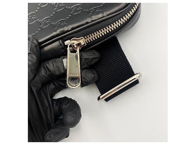 Gucci Borsa a Cintura Sima Signature Nera Nero - vista 9