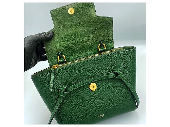 Belt Bag Céline Borsa Tote Nano Verde - vista 7