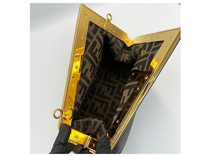 Fendi Piccola borsa a spalla in nappa marrone - vista 7