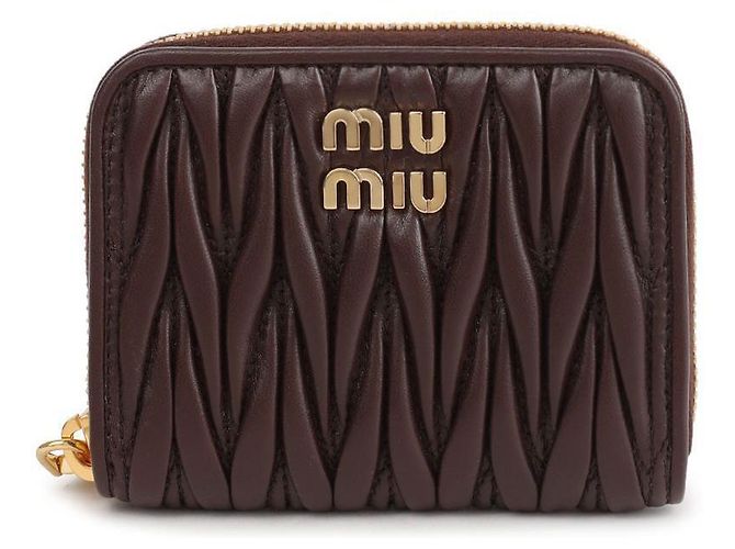 Miu Miu Portafoglio in pelle nappa Marrone - vista 3