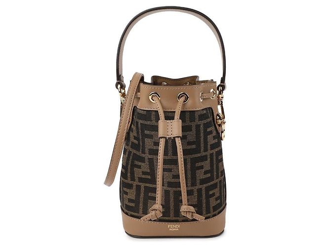 Fendi Mini borsa in tessuto Montrezzo Brown FF - vista 3