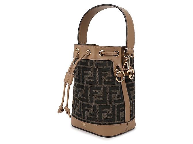 Fendi Mini borsa in tessuto Montrezzo Brown FF - vista 4