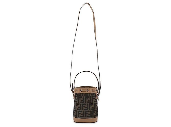 Fendi Mini borsa in tessuto Montrezzo Brown FF - vista 5
