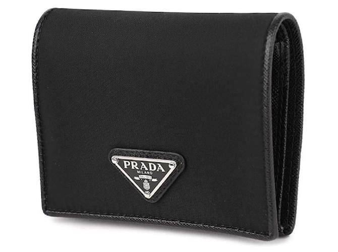 Prada Portafoglio con logo Triangle Nero - vista 4