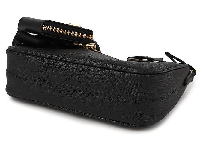 Prada Borsa in pelle Saffiano rieditata Nero - vista 6