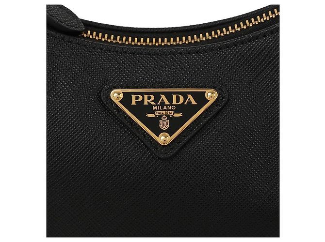 Prada Borsa in pelle Saffiano rieditata Nero - vista 9