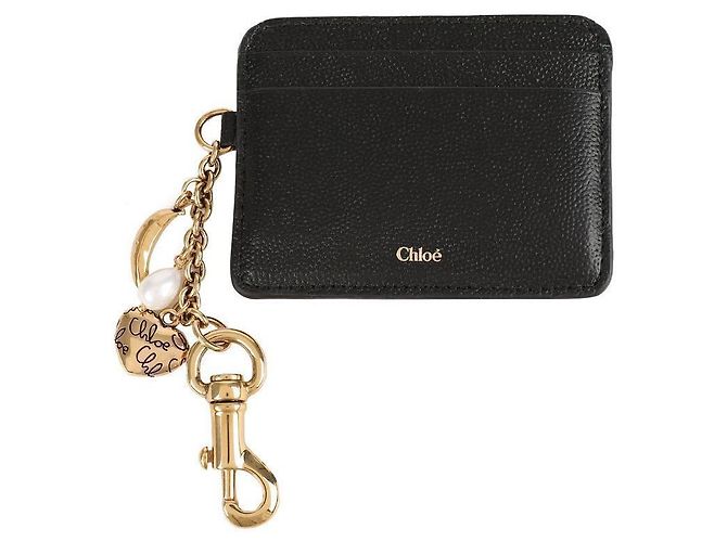 Chloé Tarjetero de cuero graneado Negro - vista 3