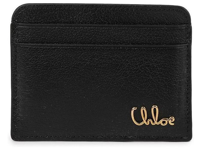 Chloé Tarjetero icónico de cuero graneado Negro - vista 3