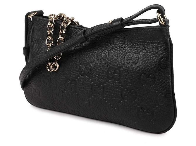 Gucci Borsa Super Mini GG Emblem Nero - vista 4
