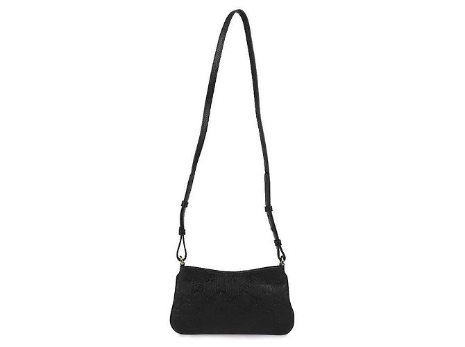 Gucci Borsa Super Mini GG Emblem Nero - vista 5