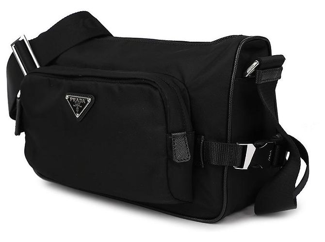 Prada Medium Re Nylon Saffiano Leather Shoulder Bag Black - view 4