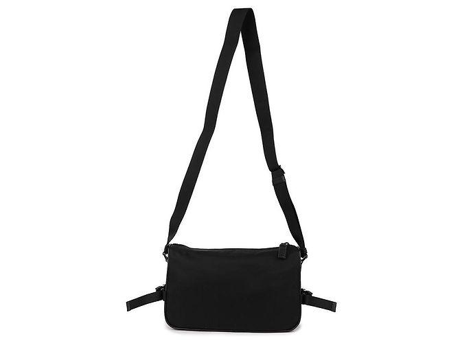 Prada Medium Re Nylon Saffiano Leather Shoulder Bag Black - view 5