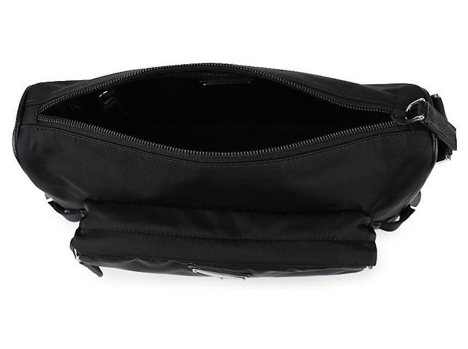 Prada Medium Re Nylon Saffiano Leather Shoulder Bag Black - view 7