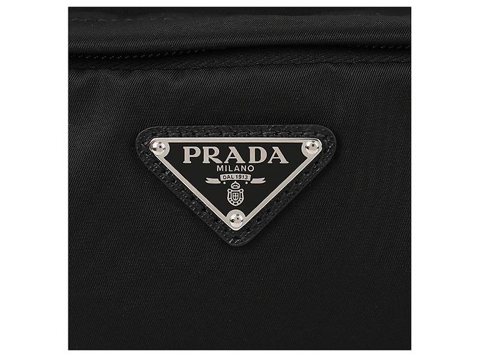 Prada Medium Re Nylon Saffiano Leather Shoulder Bag Black - view 9