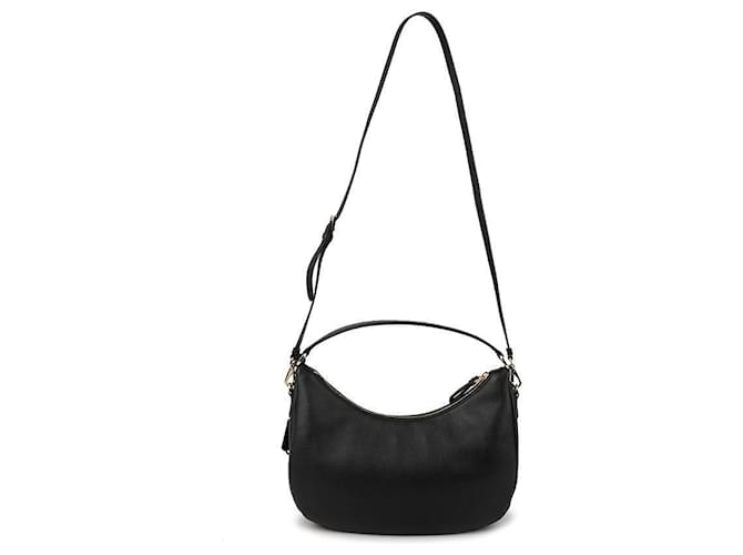Prada Bolsa de ombro de couro com logo triangular Preto - vista 5