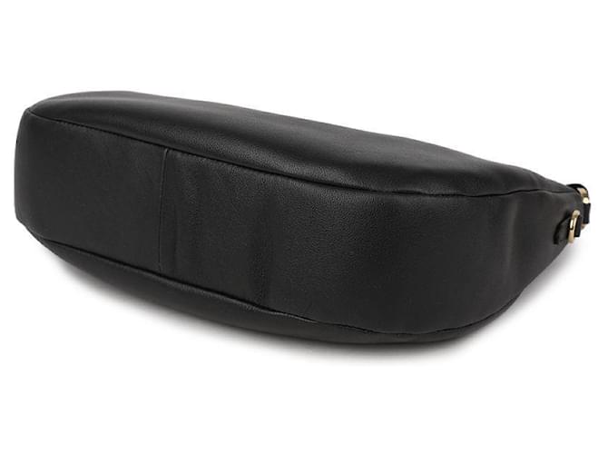 Prada Bolsa de ombro de couro com logo triangular Preto - vista 6